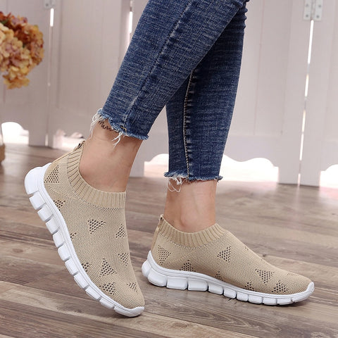 Women Spring Summer Sneaker Knitted Mesh Vulcanized Shoes