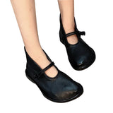 Women Leather Flats Mary Jane Shoes Soft Ballat Flats