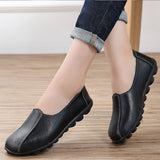 Loafers Women Genuine Leather Flats Short Plush Winter Casual Shoes Female