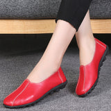 Loafers Women Genuine Leather Flats Short Plush Winter Casual Shoes Female