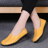 Loafers Women Genuine Leather Flats Short Plush Winter Casual Shoes Female