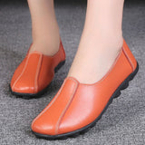 Loafers Women Genuine Leather Flats Short Plush Winter Casual Shoes Female