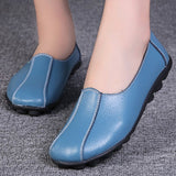 Loafers Women Genuine Leather Flats Short Plush Winter Casual Shoes Female